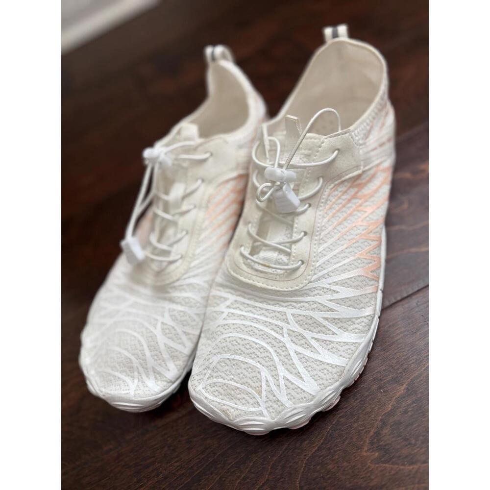 Hike Footwear Pro barefoot shoes Women's 11  white with rose gold accents